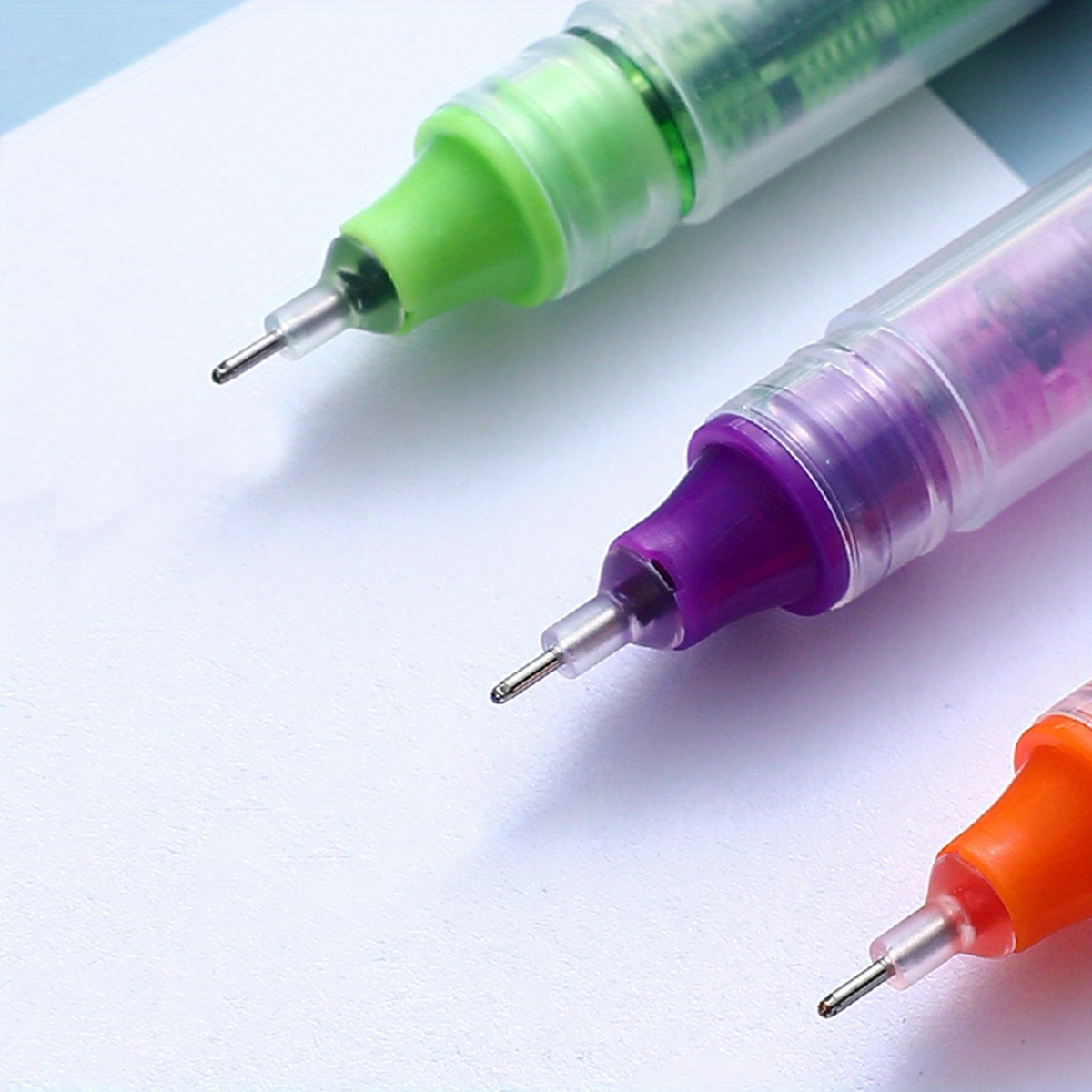 10pcs Quick-Drying Color Neutral Ballpoint Pens - 0.5mm Needle Carbon Pens - Perfect for Students!