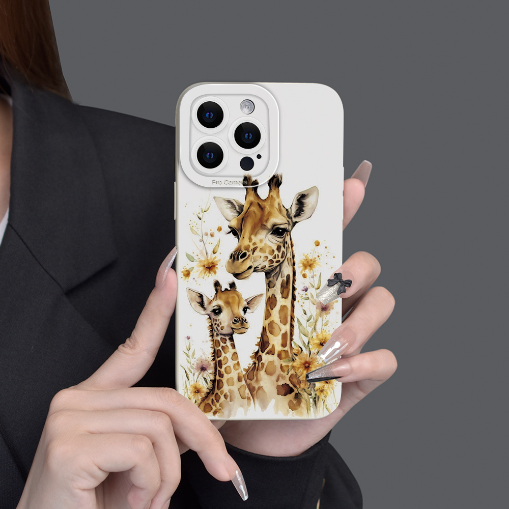 

Giraffe Pattern Mobile Phone Case Full-body Protection Shockproof Anti-fall Tpu Case Color:white For Men Women For Iphone 15 14 13 12 11 Xs Xr X 7 8 Mini Plus Pro Max Se