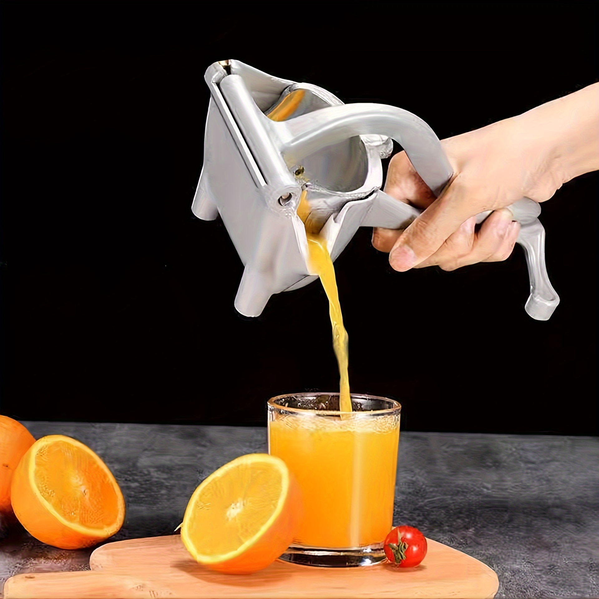 

Compact Manual Citrus Juicer - Stainless Steel Lemon & Orange Squeezer, Easy-to-use Fruit Press For Home Kitchen