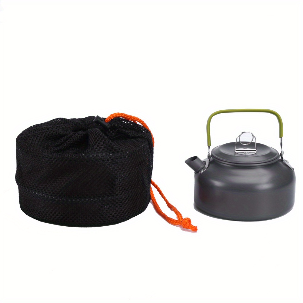 portable aluminum camping cookware set   pot pan teapot with foldable utensils for 2 3 people   hiking bbqs picnics details 7