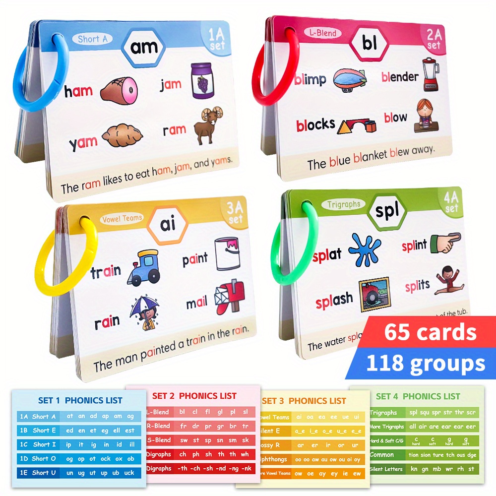 

Phonics Flash Cards, Learn To Read In 20 , Long Sounds - Games For Home Educational Study Activity