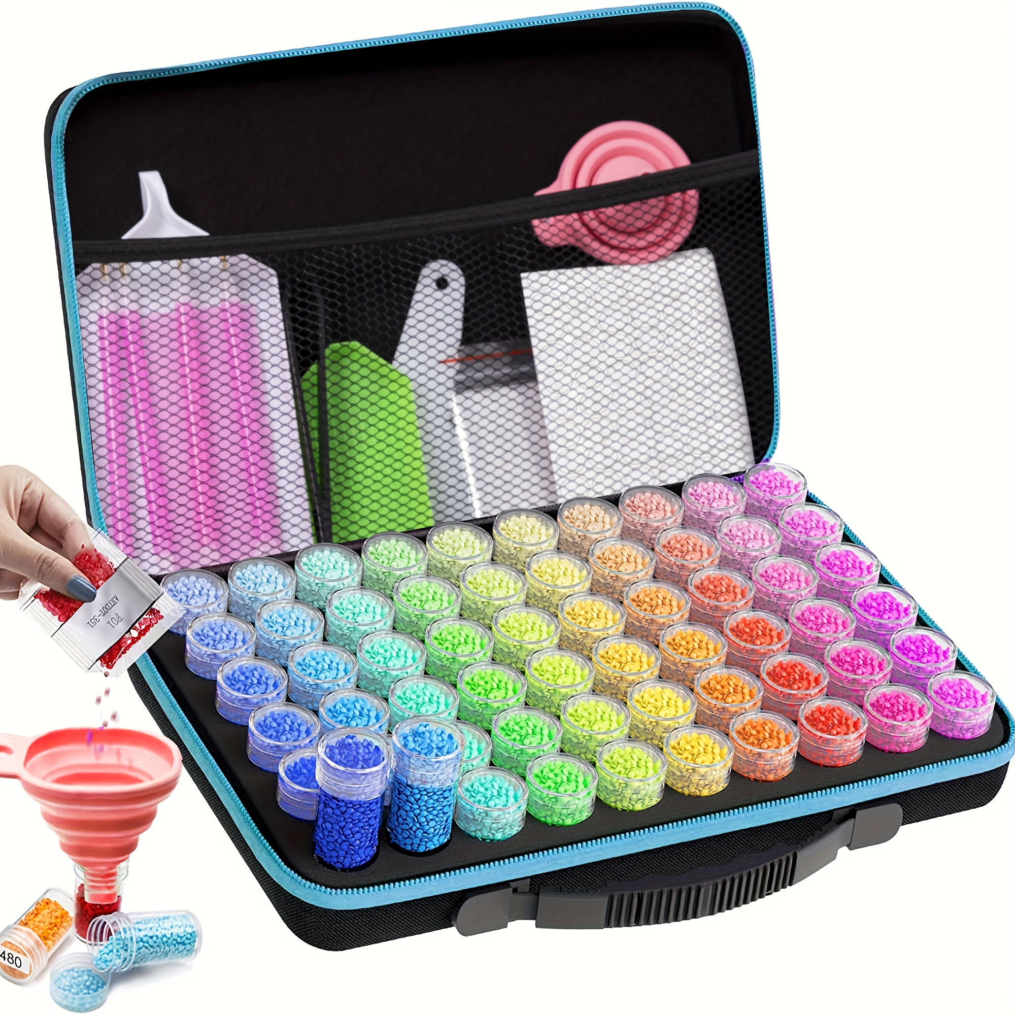 

Diamond Painting Accessory Organizer - Shockproof Storage Container With 30 & 60 Slots For Beads, Pendants & Sparkling Diamonds Large Diamond Painting Kits Diamond Painting Kits Accessories