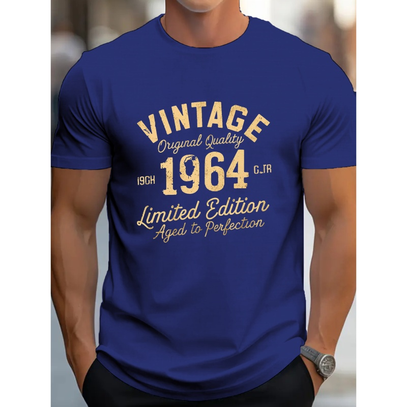 

Vintage 1964 Limited Edition Print Tee Shirt, Tees For Men, Casual Short Sleeve T-shirt For Summer