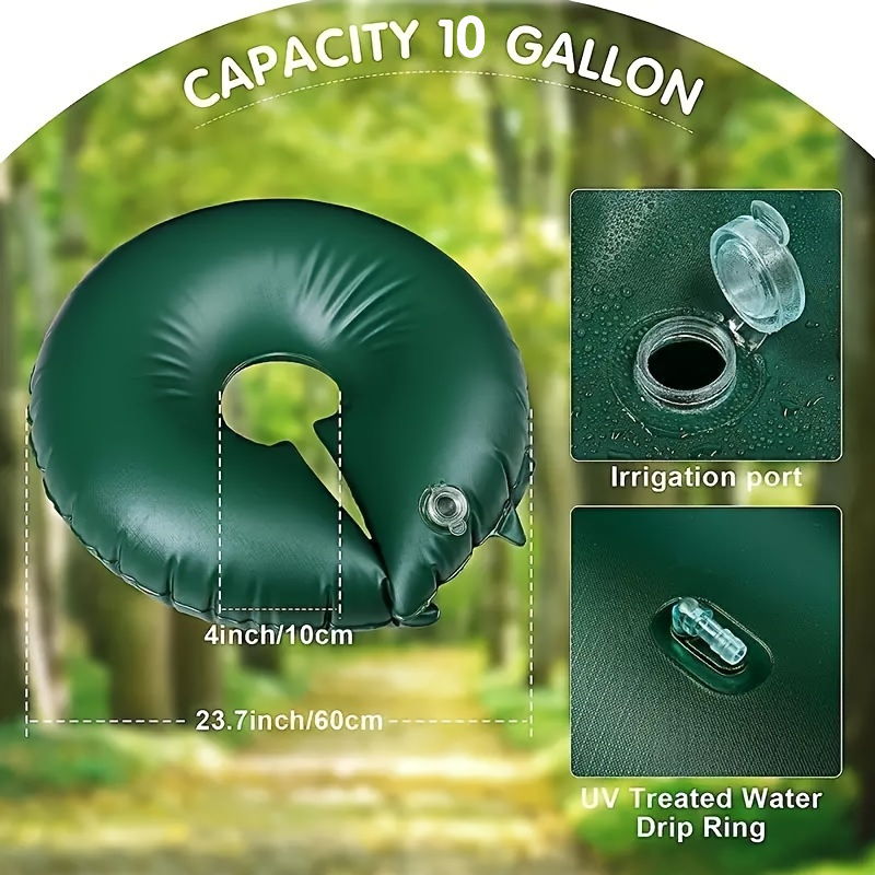 

10 Gallon Tree Watering Bag, Pvc Drip Irrigation Ring With Universal Connector Thread, No Electricity Or Battery Needed - 1pc