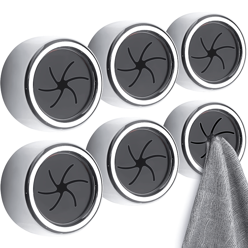 

1pc/3pcs Strong Adhesive Towel Hooks, Free-punch Towel Holders, Round Wall Mounted Towel Holders For Bathrooms, Kitchens And Homes, Walls, Cabinets, Garages, No Drilling Required