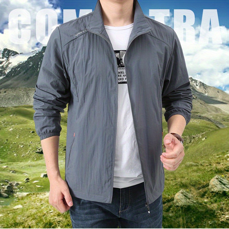 

Men's Solid Thin Comfy Sun Protection Outwear Jacket