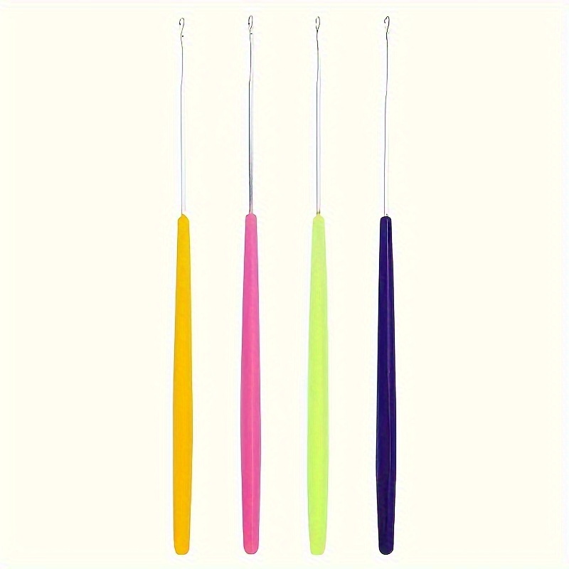 4pcs Crochet With Tongue Small Crochet Beaded Crochet Hooks Ergonomic For Arthritic Hands Crochet Needle Set And Crochet Additions For Beginners