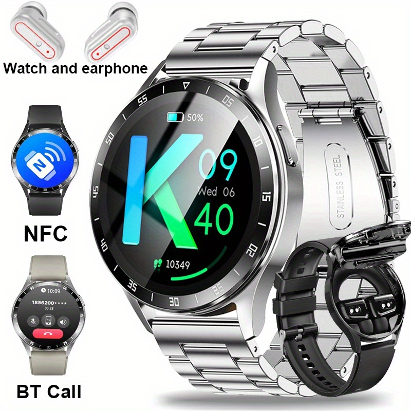 

2-in-1 Smartwatch With Headphones, Tws Wireless Headphones, Nfc, Sports Music, Full Touch High-definition Screen Fitness , Sports Watch, Built-in Headphones