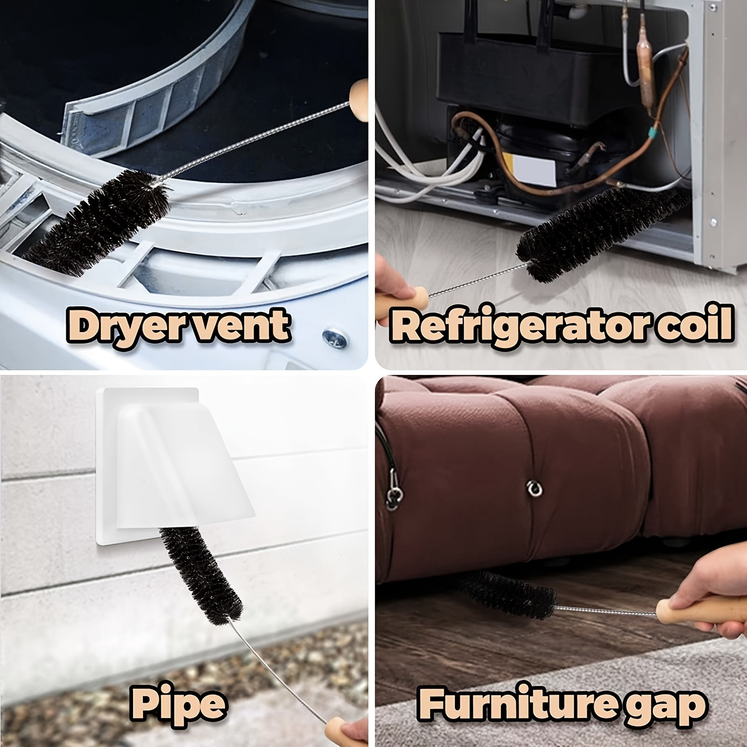 1pc Dryer Vent Cleaning Kit with Lint Brush, Flexible Crevice Brush, and Washing Machine Brush - Versatile Home Essential for Complete Cleaning