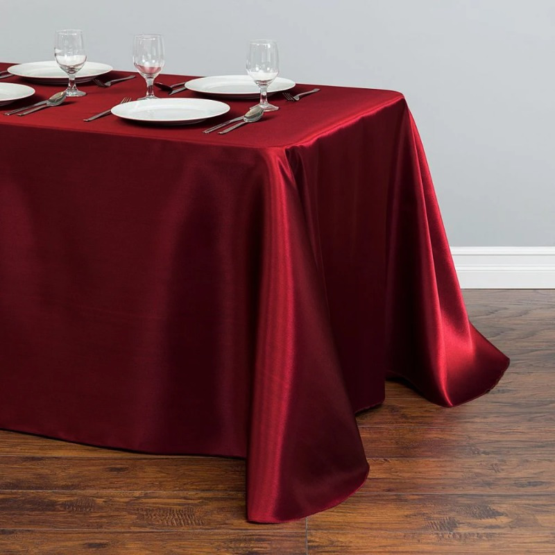 

Elegant Black Satin Tablecloth - Durable, Non-fade Champagne Overlay For Weddings & Parties