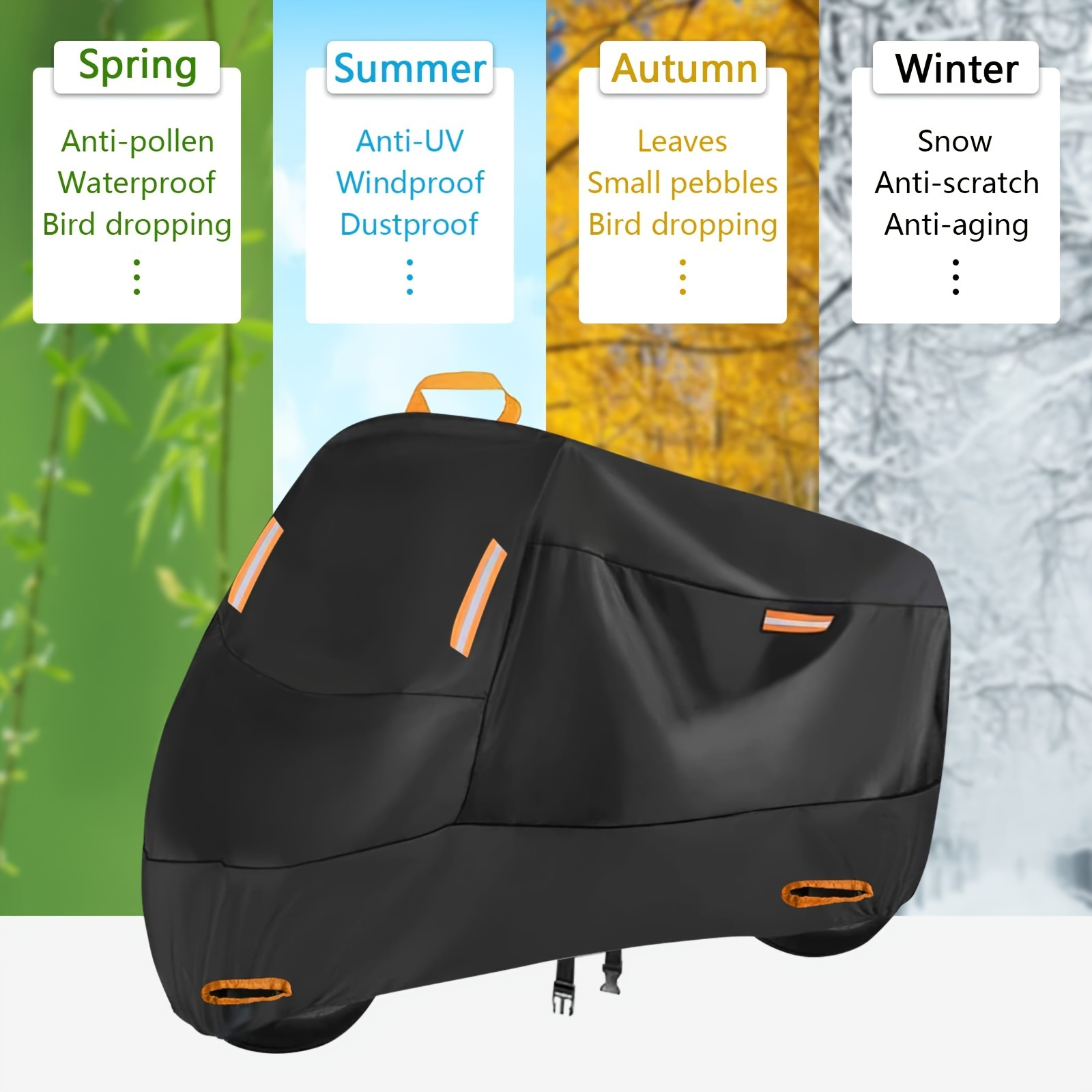 

All-season Off-road Motorcycle Cover - Waterproof, Sun Resistant With Night Reflective Lock Hole
