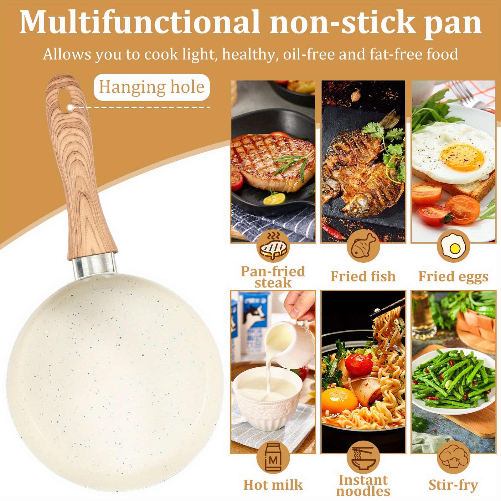 1 2l stainless steel non stick saucepan with tempered glass lid anti   handle   heat conduction dishwasher safe portable induction cooking sauce pot details 3