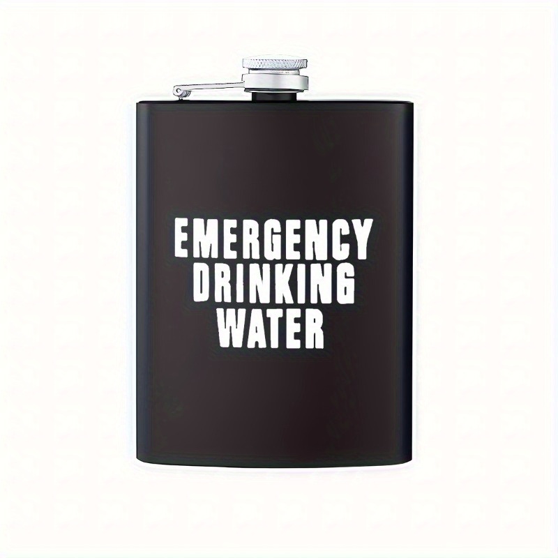 TEMU Emergency Drinking Water, 8-ounce Wine Bottle Gift, Black Wine Bottle Leak Proof Bag, Stainless Steel Hip Bottle, , Very Innovative