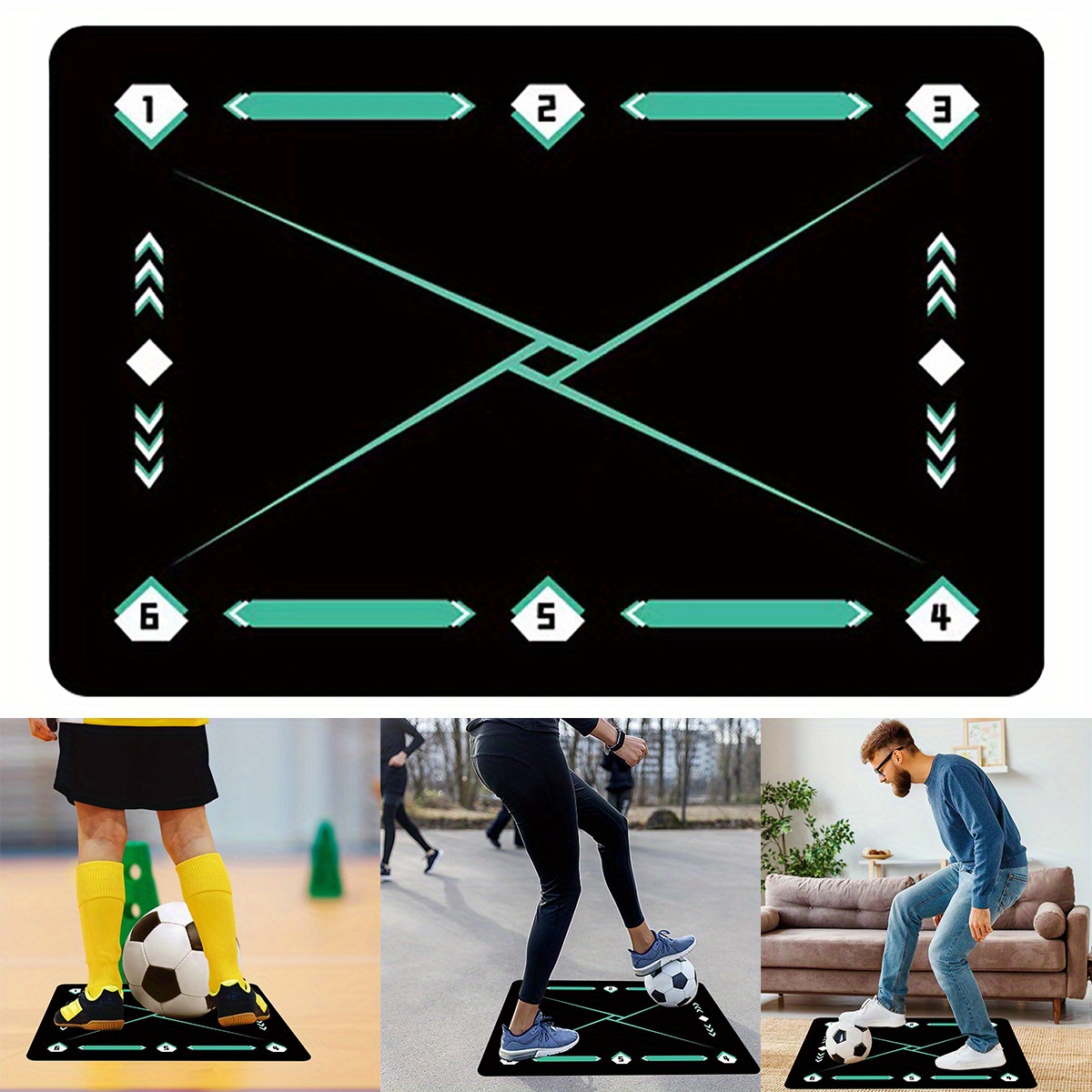 Soccer Training Mat, Silent Shock Absorption Soccer Training
