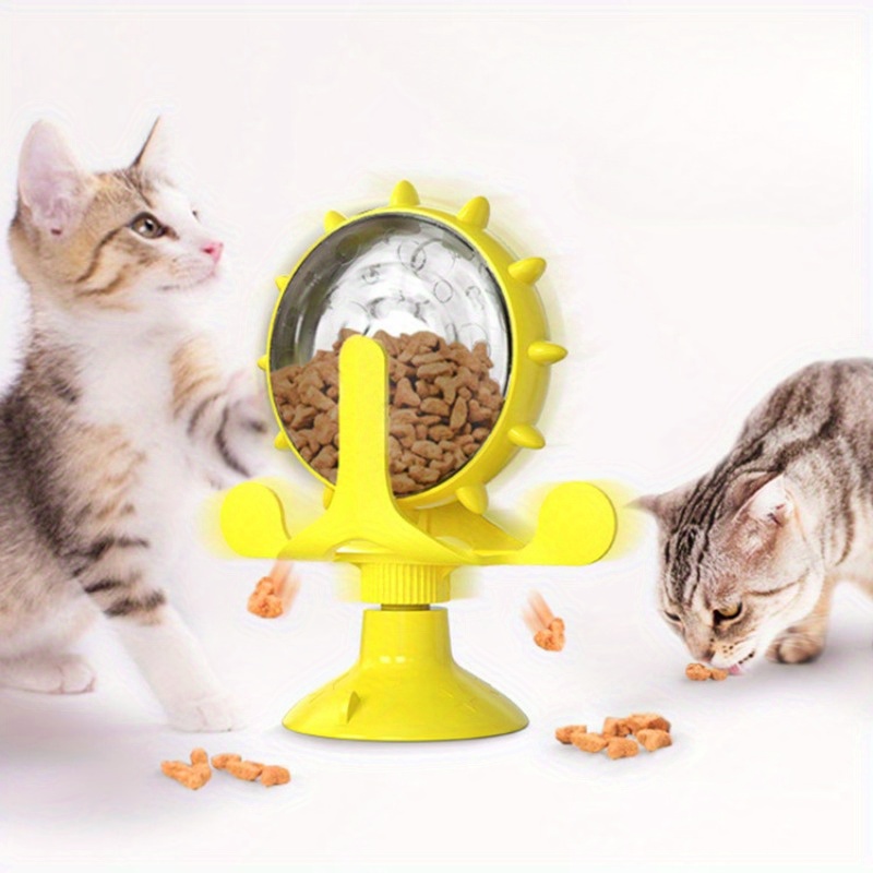 

Windmill Cat Toy - Interactive Slow Feeder & Treat Dispenser, Leak-proof Puzzle For Cats And Small Dogs, Battery-free