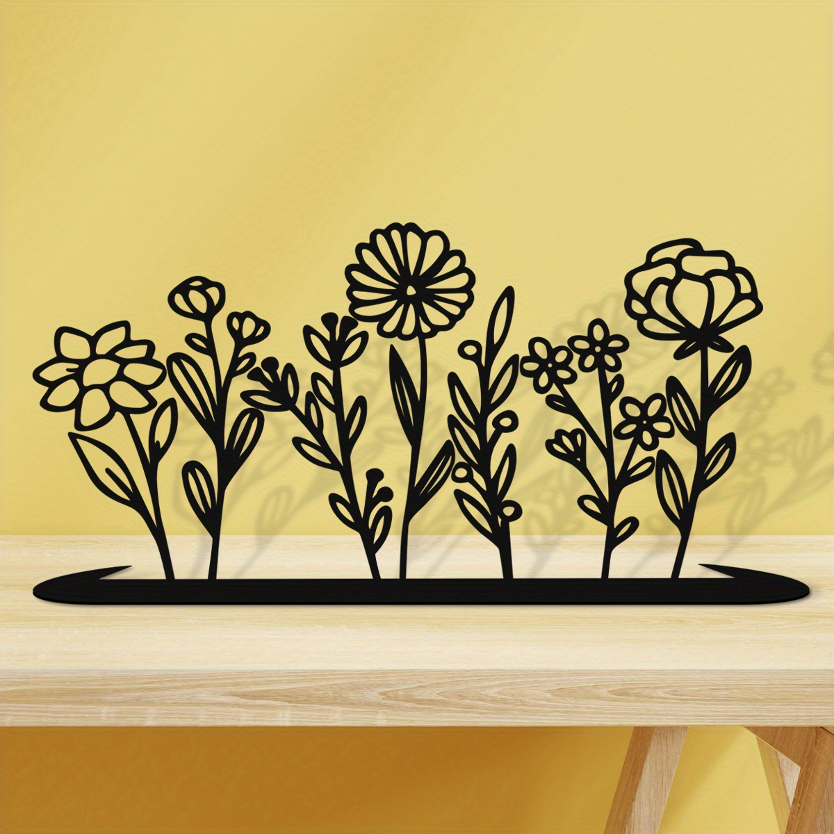 

Chic Metal Wildflower - 9.84" Minimalist Book Shelf Decor For Office, Living Room & Bedroom Book Decor