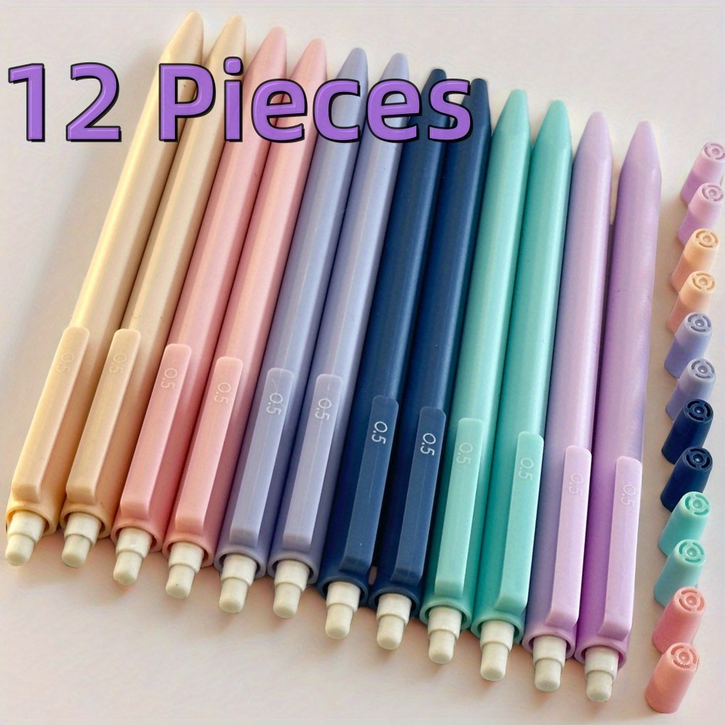 

12-piece Pastel Mechanical Pencil Set - Retractable 0.5/0.7mm Tips, Comfort Grip, Lightweight & Balanced For Art And Writing Pencils Mechanical Set Beadable Pencils