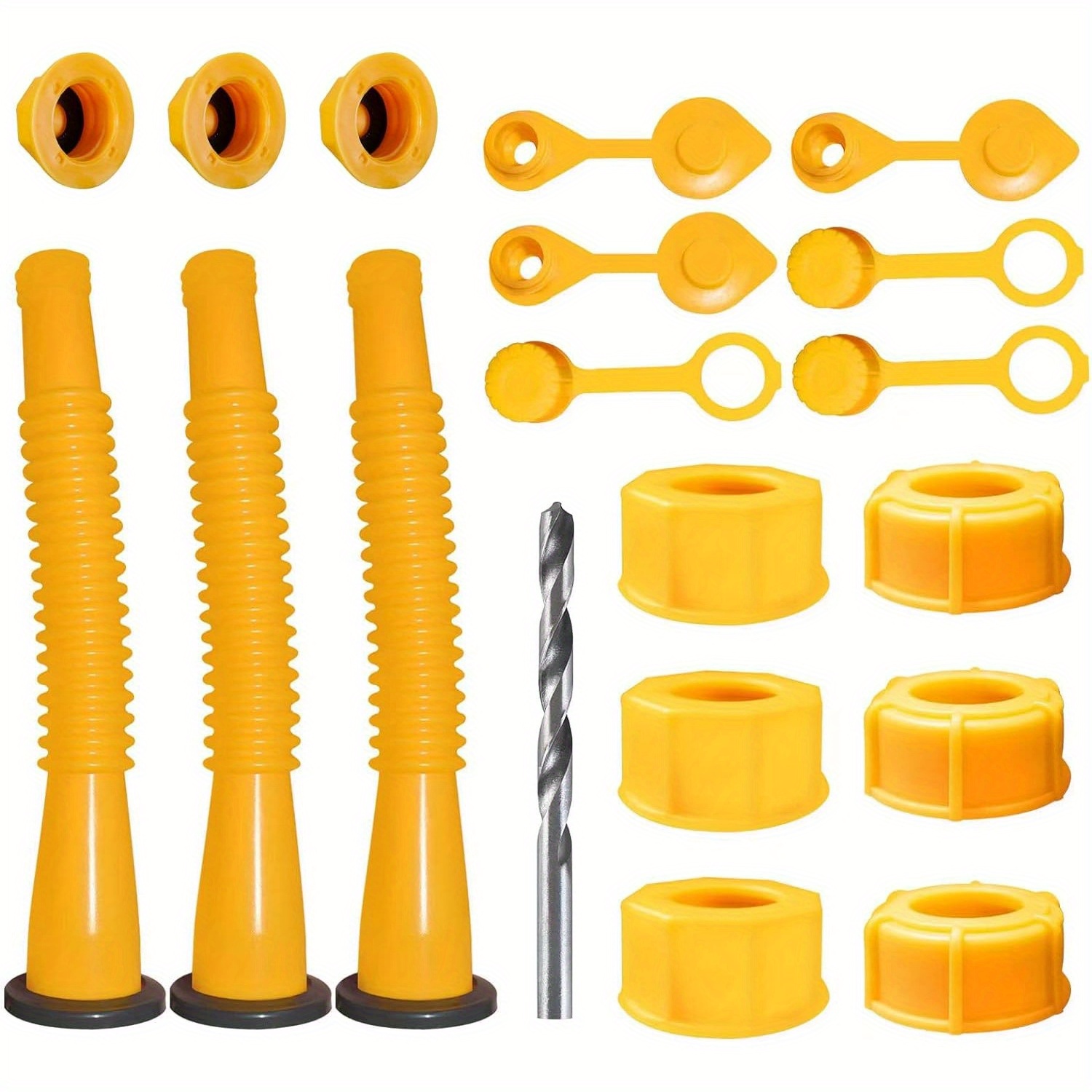 

Gas Can Spout Replacement, Gas Can Nozzle, (3 Kit-yellow) Suitable For Most 1/2/5/10 Gal Oil Cans. Gas Spout Replacement, Fuel Can Spout, Gas Tank Nozzle. The Tube Is Soft And Flexible To Use