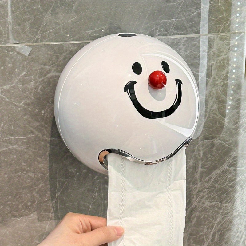 

Waterproof Wall-mounted Toilet Paper Holder - No-drill, Round Design For Bathroom Tissues