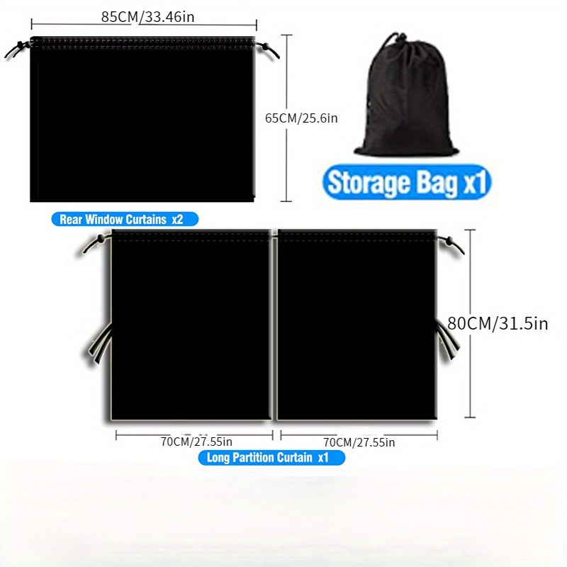 4pcs Universal Car Privacy Curtain Set - Travel, Camping, And Sleeping Blackout Curtains - For Privacy