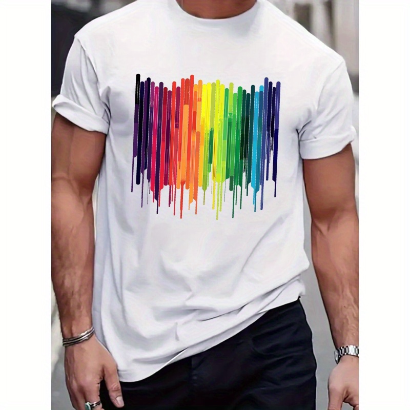 

Rainbow Spectrum Fitted Men's T-shirt, Sweat-wicking And Freedom Of Movement