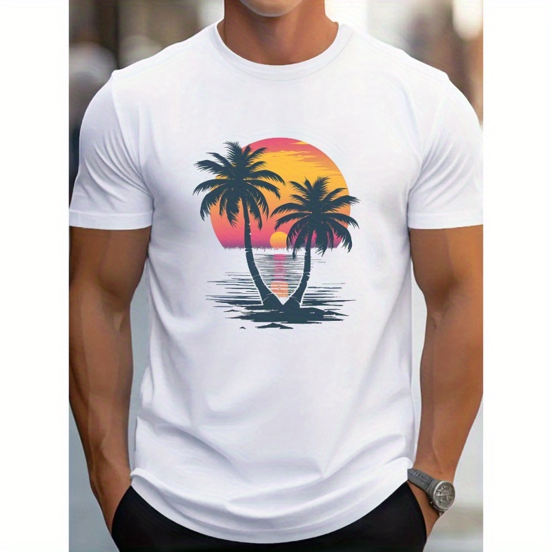 

Tropical Sunset Palms G500 Pure Cotton Men's T-shirt Comfort Fit
