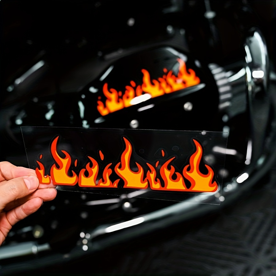 

Flame Decal Sticker For Cars, Trucks, , Laptops - Pvc Vinyl Car Body Sticker, Motorcycle Decal, Toolbox Decor, Bumper Anime Cartoon Flame Design, Transparent Background, Durable And Waterproof