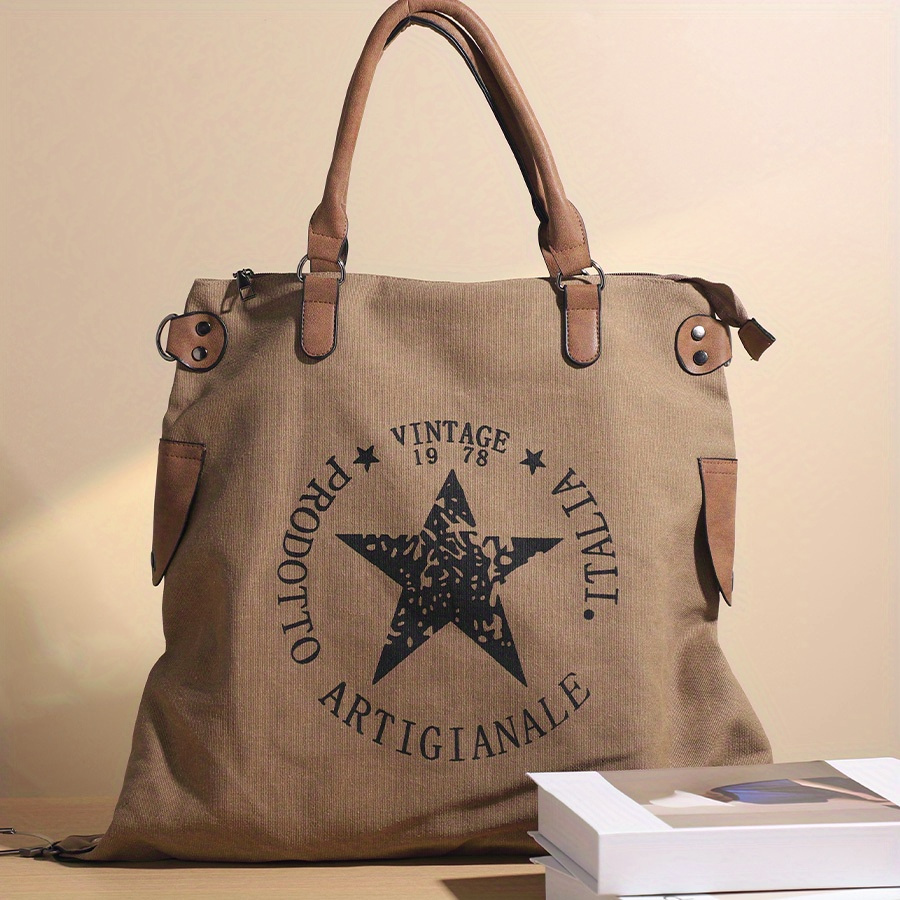 bolsa lona estampado estrellas vintage mujer x x Temu