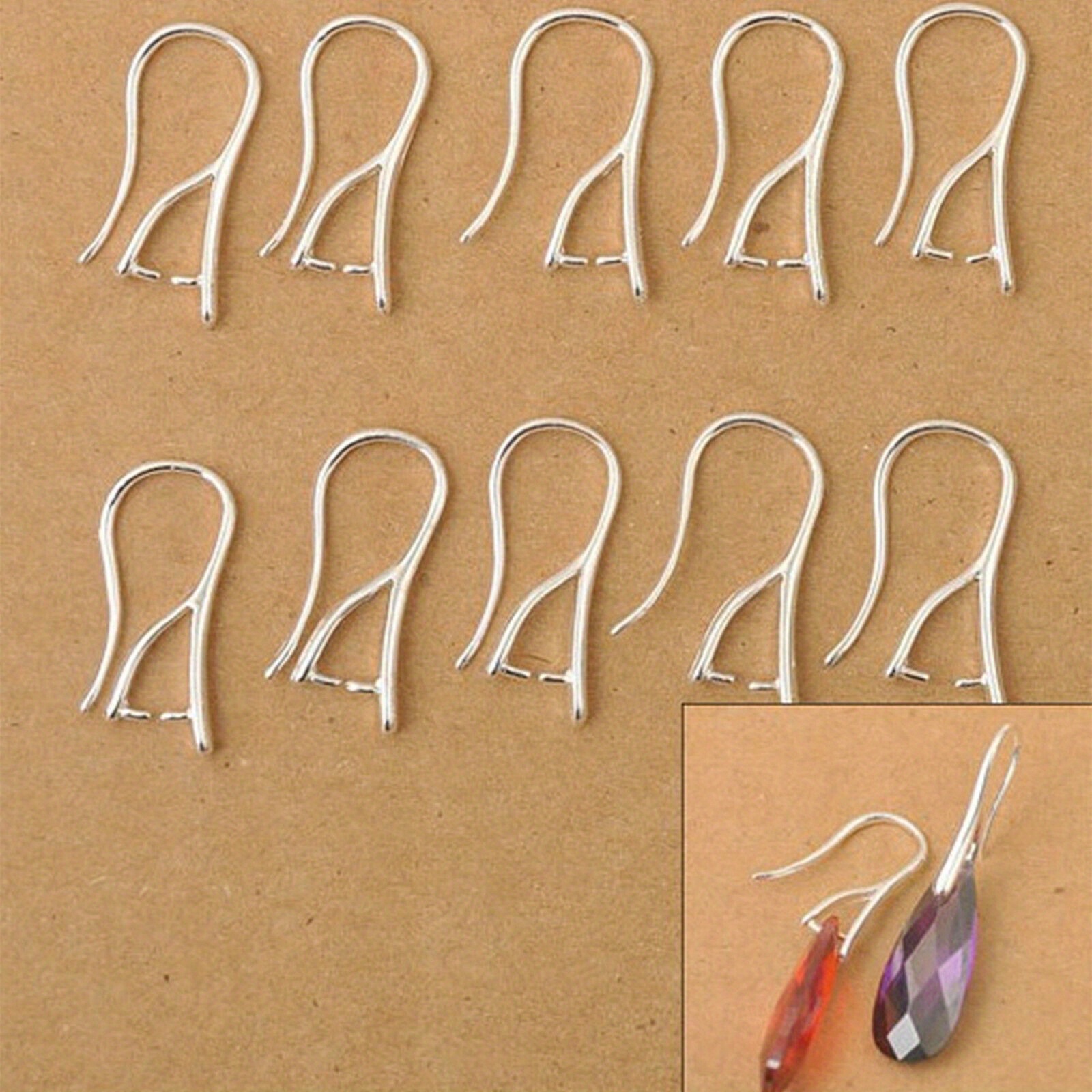 

10/30/50pcs Diy Wholesale Jewelry Earring Findings Silvery Pinch Bale Hook Earwires