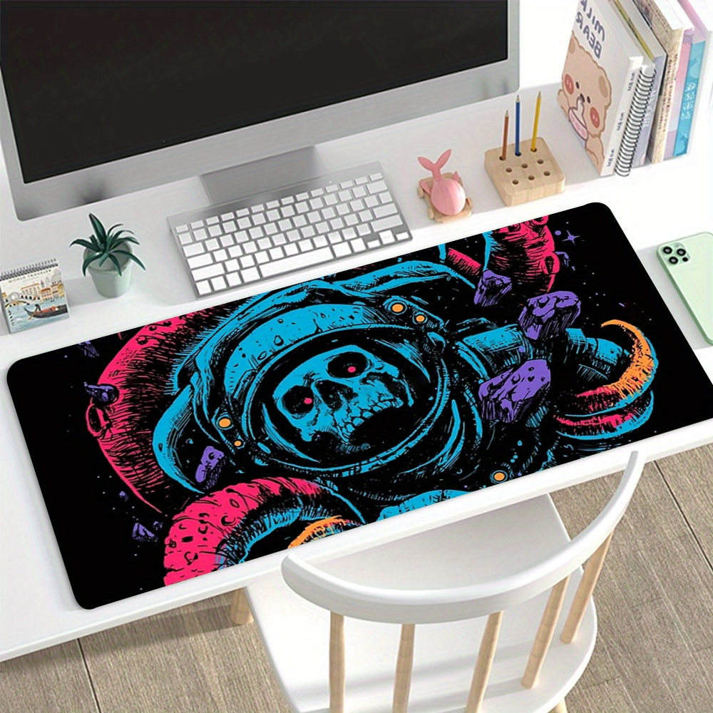 

Extra Large Astronaut Mouse Pad - Rubber, Non-slip, Oblong Gaming Desk Mat With Vibrant Space Design For Computer Keyboard - Durable Office Table Accessory For Women, Men, Friends