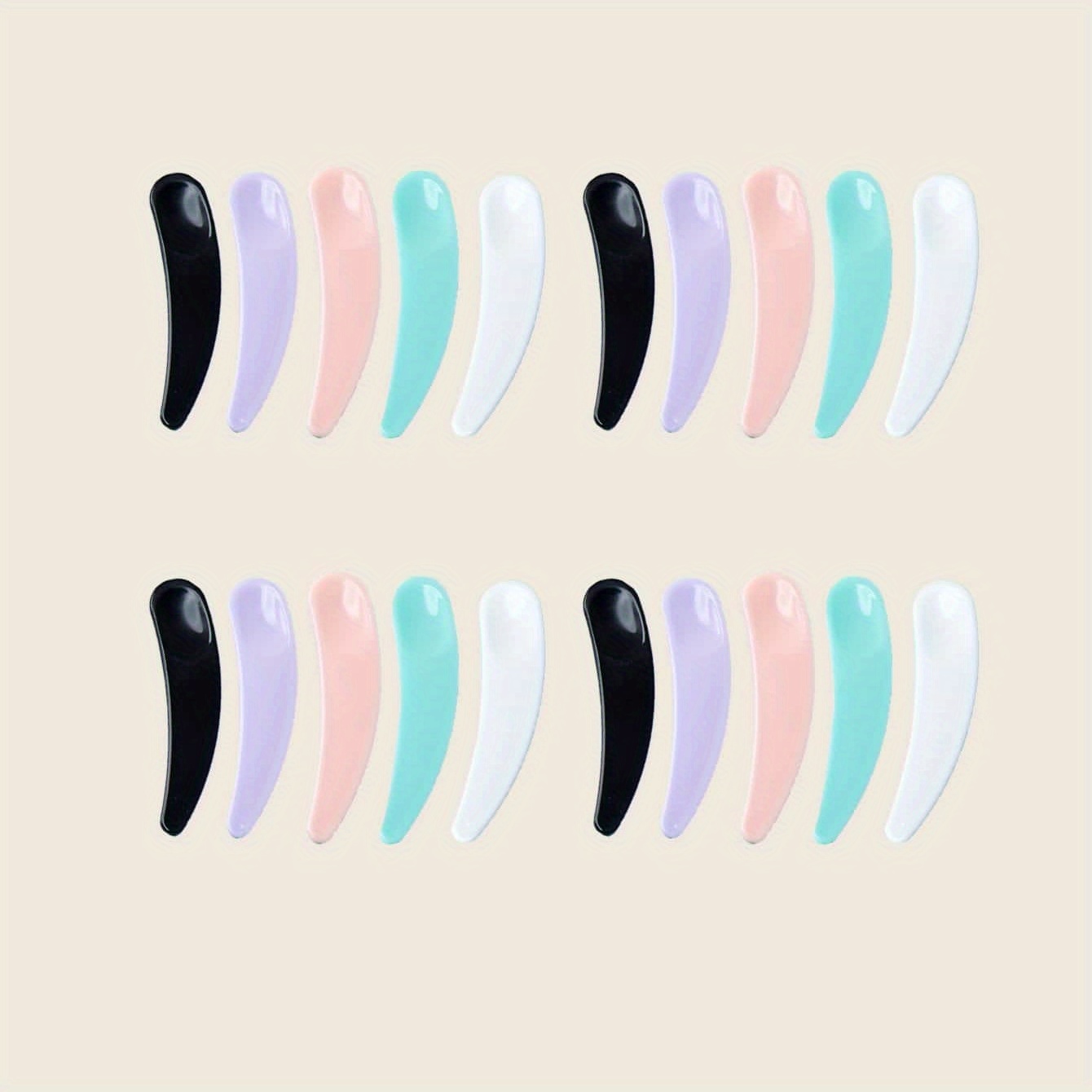 TEMU 20pcs High-quality Reusable Cosmetic Spatulas & Mini - Hygienic, Precise Application For Facial Creams & Lotions