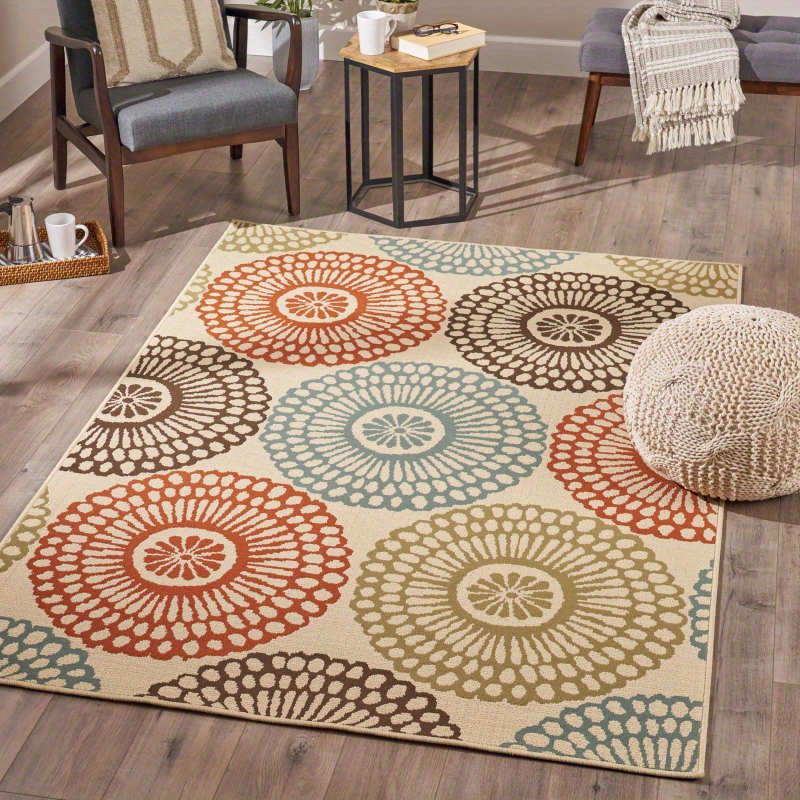 

This Durable Outdoor Rug Is A Fresh, Playful Decoration That Is Perfect For Sprucing Up Your Patio Area.