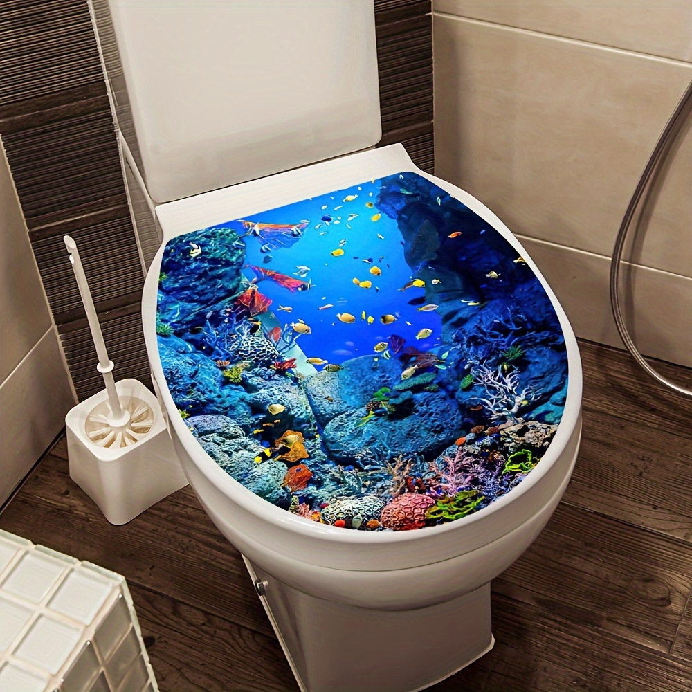 

-adhesive Lid Decal - Fun Bathroom , & Remove