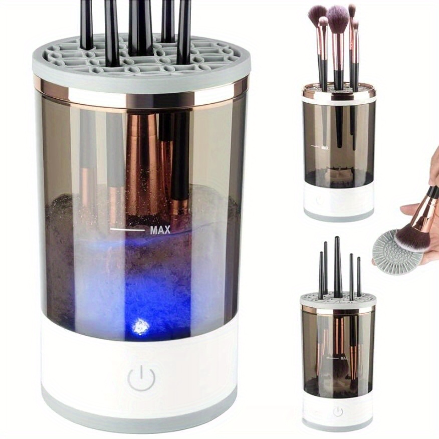 3 in 1 automatic makeup brush cleaner cleaning storage box case drying holder stand keep your brushes fresh and also can use for brush pen gift details 1