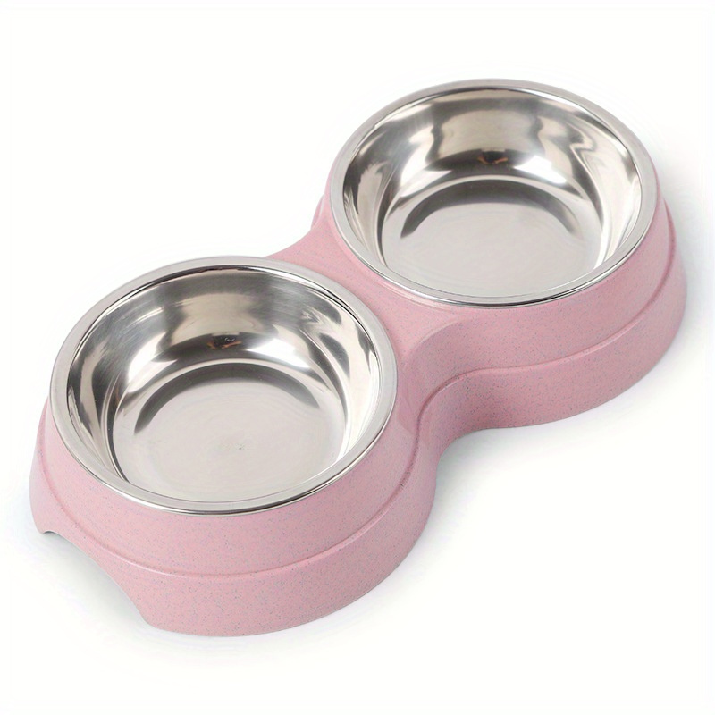 

Stainless Steel Double Pet Bowls For Dogs And Cats - Base - Food And Water - Easy To Clean