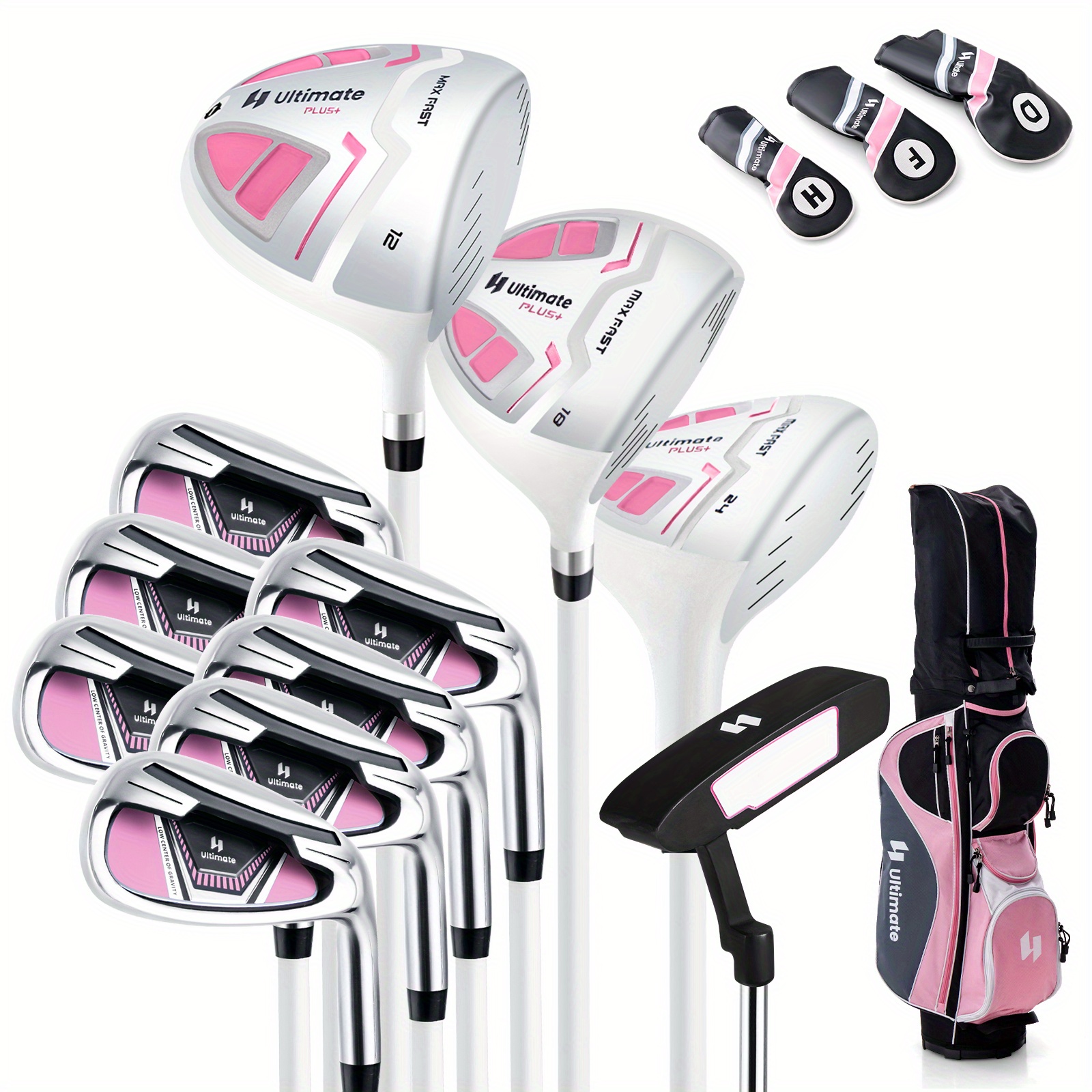 

Goplus Women’s Complete Golf Club Set Golf Club Package Set W/ Rain Hood, Right Hand