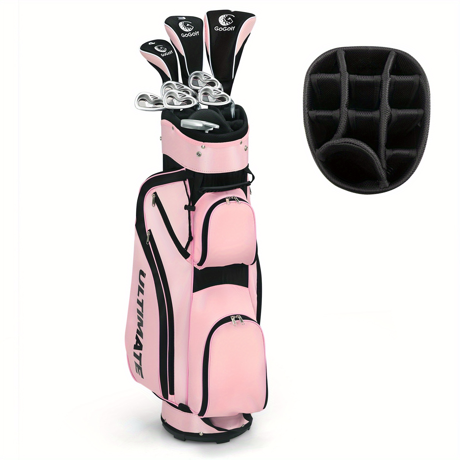 

Goplus Ultimate Ladies Womens Complete Golf Clubs Set 10 Pieces W/ Alloy Driver Pink