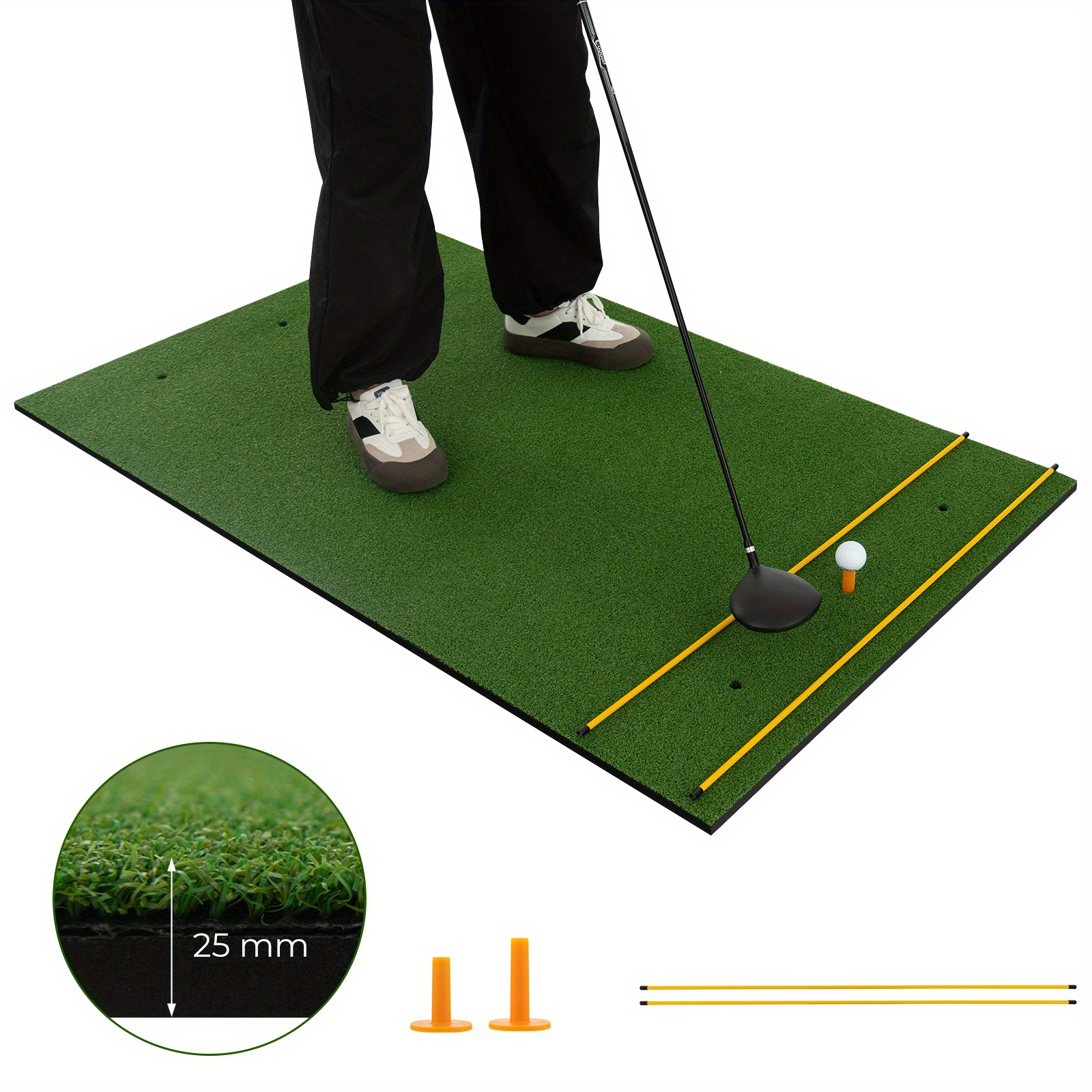 TEMU Goplus 5 X 3 Ft Golf Hitting Mat Artificial Indoor Outdoor Turf Golf Training Mat 25 Mm