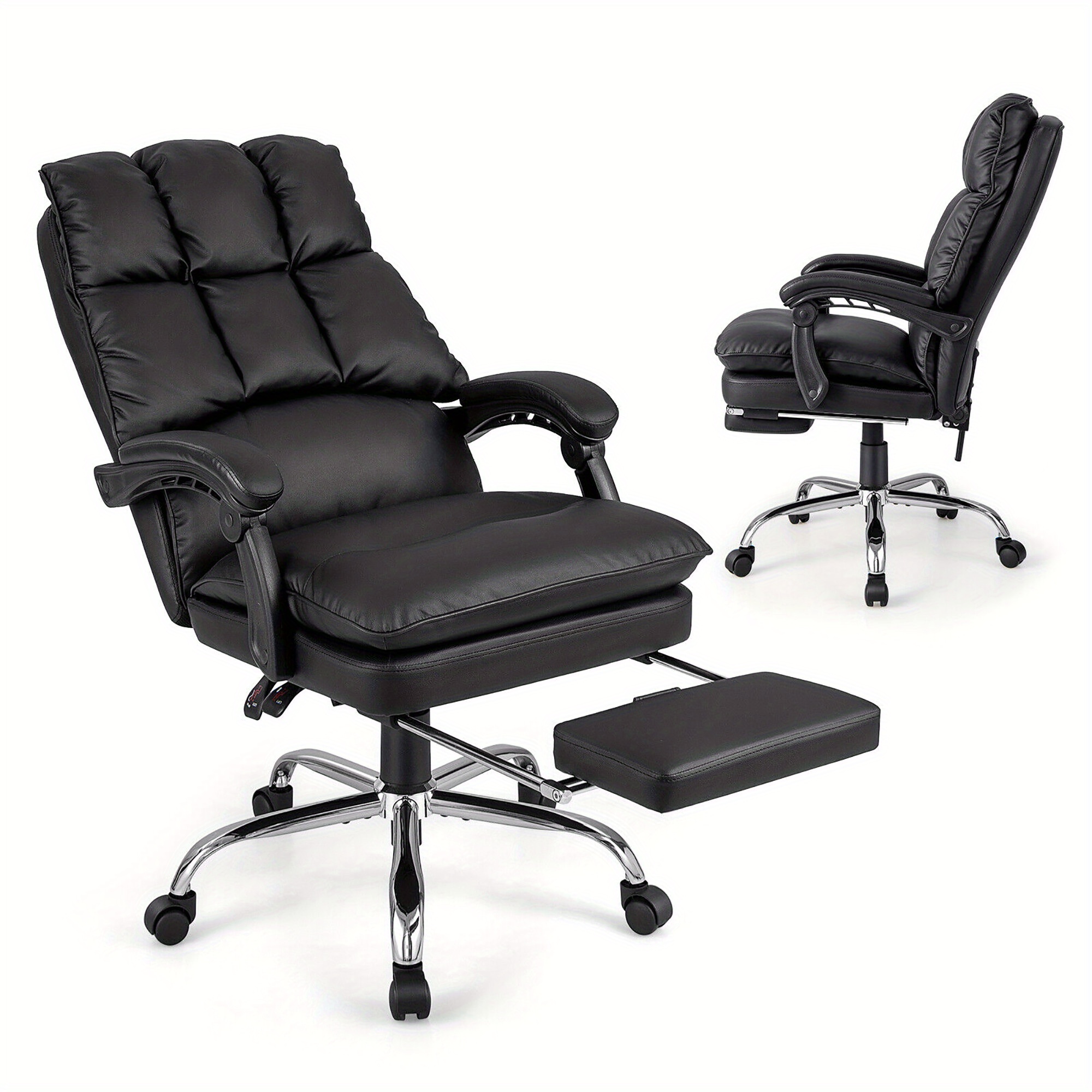 

Gymax High Back Reclining Office Chair Ergonomic Computer Desk Chair W/ Footrest & Pad