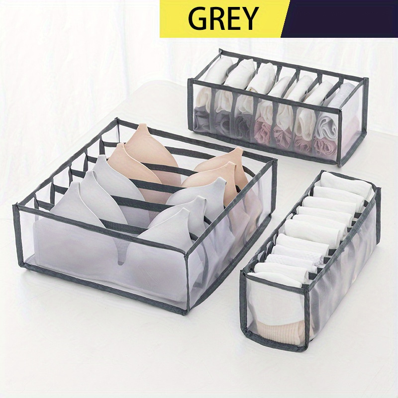 3pcs set foldable drawer organizers for underwear socks and bras transparent closet storage boxes with dividers ideal for tie belt and scarf organization closet organizers and storage details 6