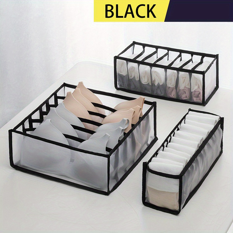 3pcs set foldable drawer organizers for underwear socks and bras transparent closet storage boxes with dividers ideal for tie belt and scarf organization closet organizers and storage details 7