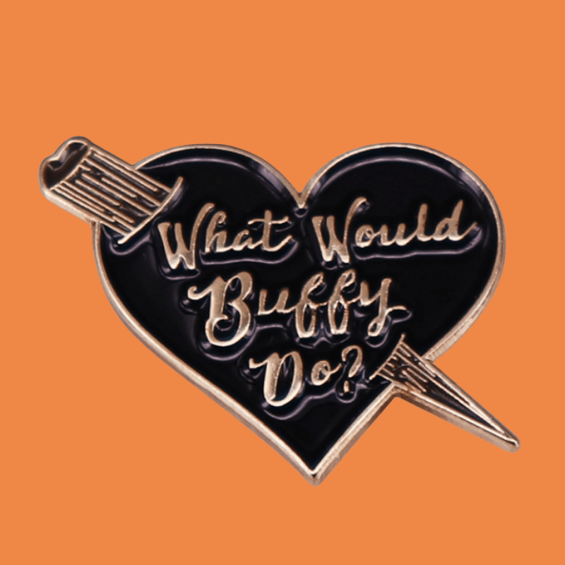 

1pc Vintage Alloy Love Heart Pin With "what Would Do" Engraved - Classic Black Personalized Letter Brooch For Clothing, Hats, And Bags