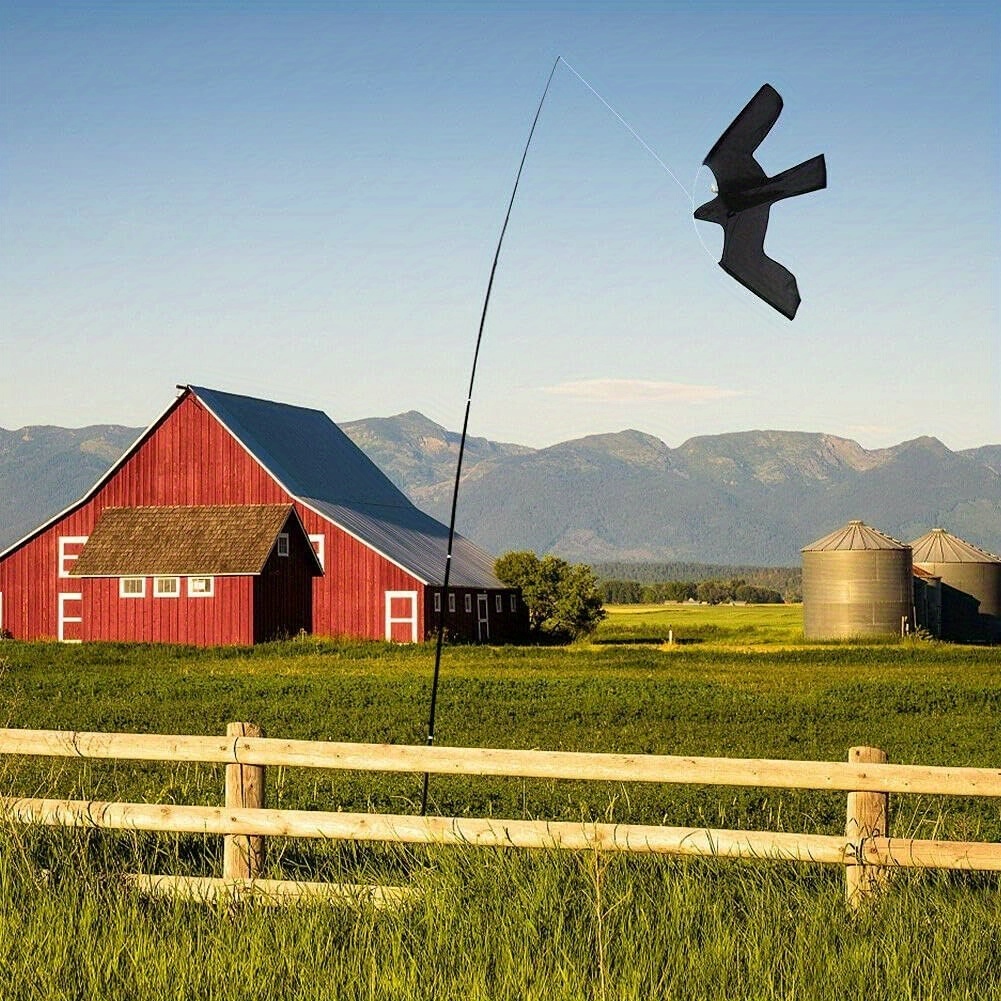 

6m Vogelschreck, Ausziehbarer Vogelscheuche, Fliegender Falkdrachen Mit 6m Teleskopstange, Flash Reflective Scare Vogel-scarer-gerät Für