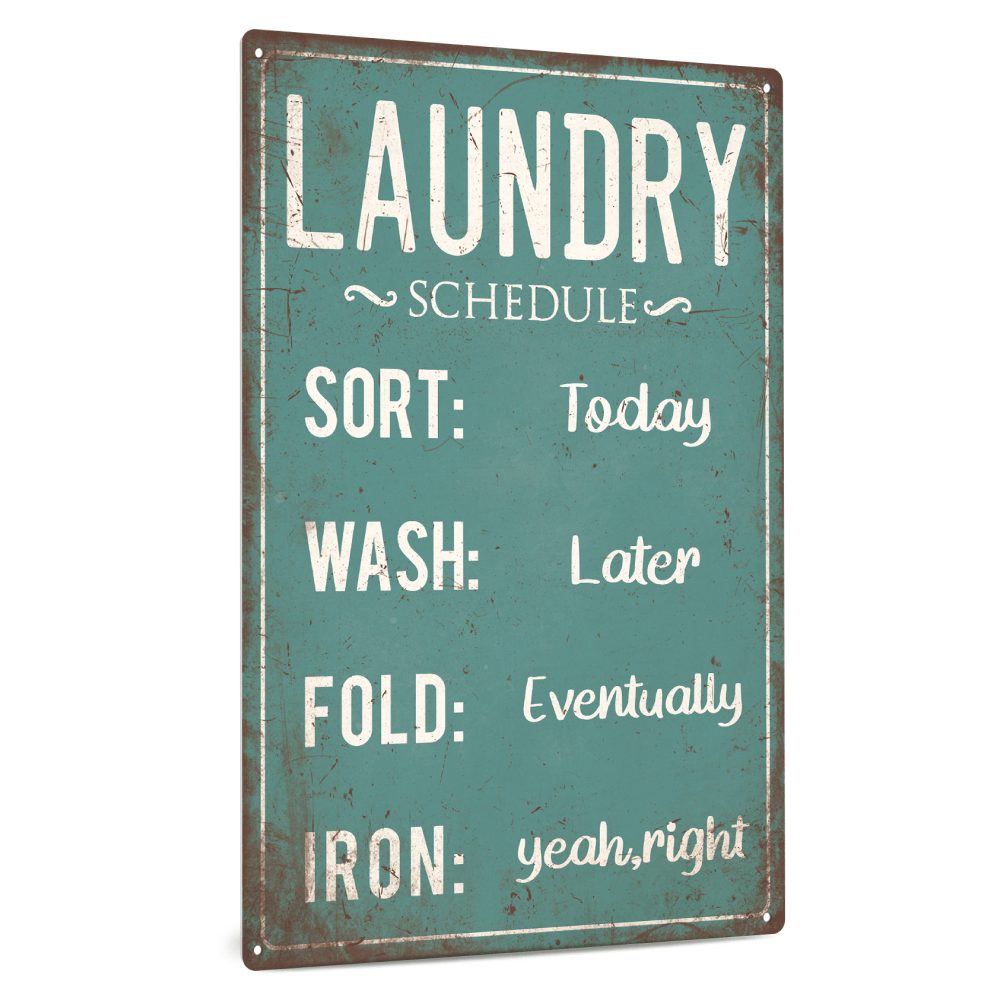 

Putuo Decor, 1 Piece Funny Laundry Schedule Tin Sign Retro Metal Plaque For Laundry Room Bathroom Decor, 7.8 X 11.8 Inches