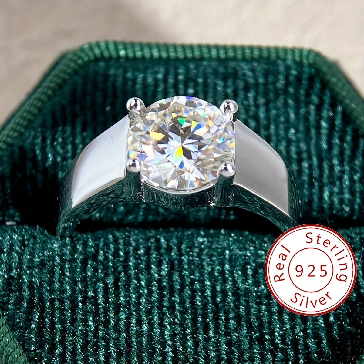 Moissanite Ring Wedding Band for Women S925 Sterling Silvery Promise Ring
