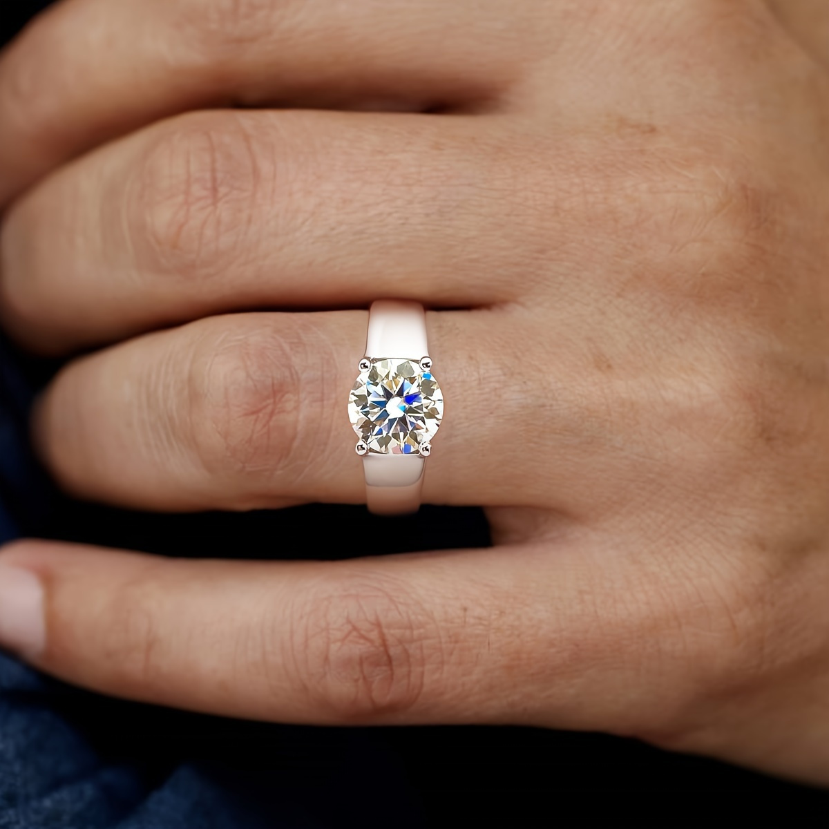 Moissanite Ring Wedding Band for Women S925 Sterling Silvery Promise Ring