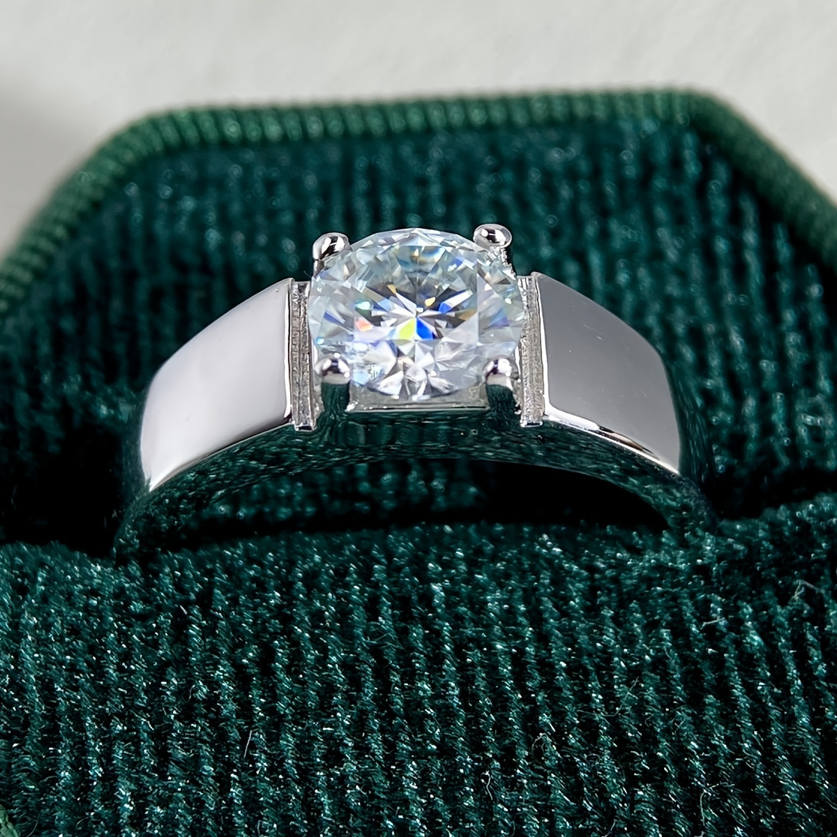 Moissanite Ring Wedding Band for Women S925 Sterling Silvery Promise Ring