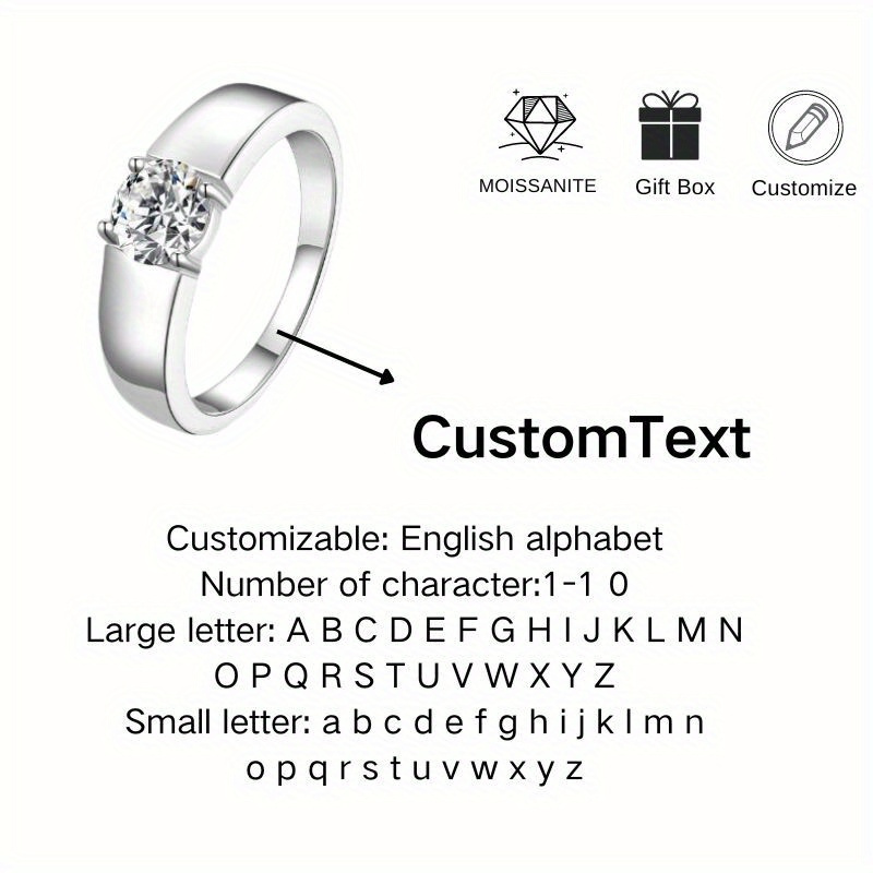 Moissanite Ring Wedding Band for Women S925 Sterling Silvery Promise Ring