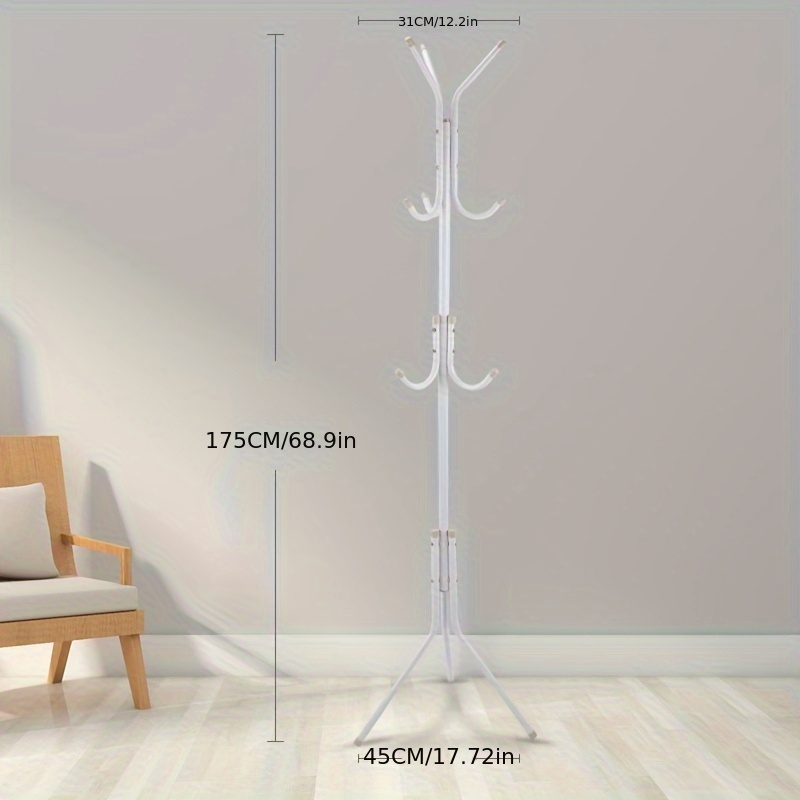 versatile metal coat rack free standing hall tree with storage for hats jackets wallets details 4