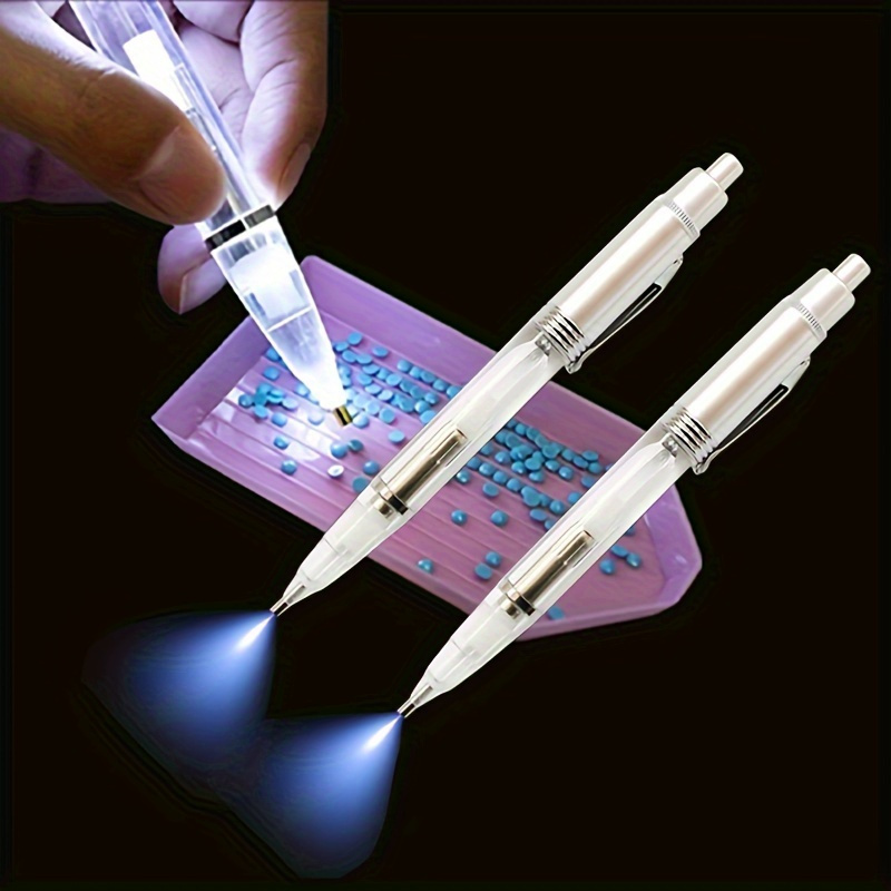 

Led Diamond Painting Pen With Light Point - Ergonomic, Glow-in-the-dark Craft Tool For Embroidery & Cross-stitch